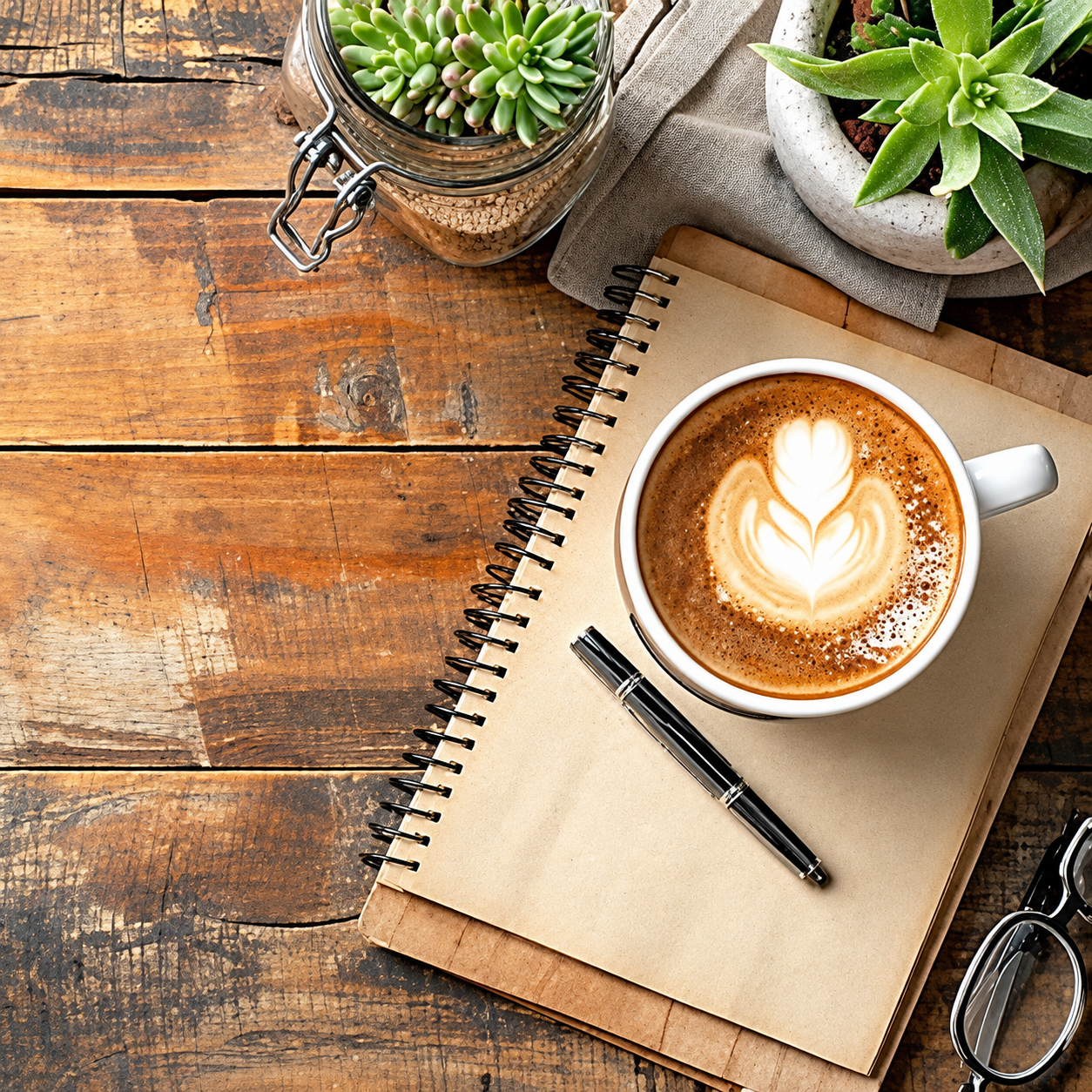 Momento de pausa com café e luz natural
